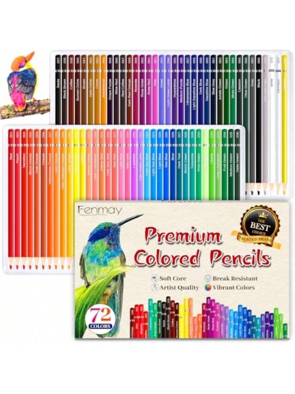 72-Count Colored Pencils for Adult Coloring Books, Soft Core Drawing Pencils